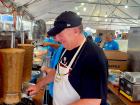 Hard working volunteer at St Nectarios Greek Fest in Palatine Hard working volunteer at St Nectarios Greek Fest in Palatine