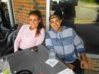 Couple enjoying lunch on the patio at Xando Cafe in Hickory Hills