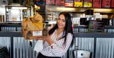 Loyal carryout customer at Billy Boy's Restaurant in Chicago Ridge