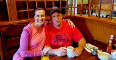 Couple enjoying breakfast at Billy's Pancake House in Palatine