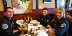Police officers enjoying lunch at Continental Restaurant & Banquets in Buffalo Grove
