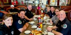 Police officers enjoying lunch at Continental Restaurant Buffalo Grove