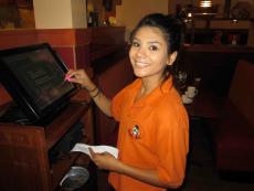 Friendly server at Eggs Inc. Cafe in Bolingbrook