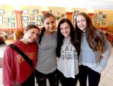 Friends enjoying breakfast at Georgie V's Pancakes & more in Northbrook
