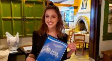 Friendly hostess at The Greek Islands Restaurant in Chicago