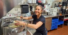 Friendly server at The Maple Butter Cafe in Plainfield