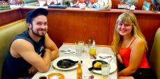 Couple enjoying breakfast at Niko's Breakfast Club in Romeoville