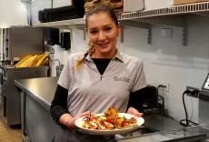 Friendly server at Plateia Mediterranean Kitchen & Bar in Des Plaines Friendly server at Plateia Mediterranean Kitchen & Bar in Des Plaines