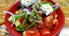 The famous Greek Salad at QP Greek Food With A Kick in Hoffman Estates