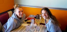 Friends enjoying lunch at Teddy's Diner in Elk Grove Village