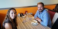 Couple enjoying lunch at Teddy's Diner in Elk Grove Village