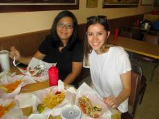 Friends enjoying the award winning Gyros at The Works in Glenview