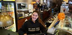 Friendly server at Xando Cafe in Hickory Hills Friendly server at Xando Cafe in Hickory Hills