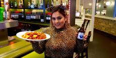 Friendly bar server at Yanni's Greek Restaurant in Glenview